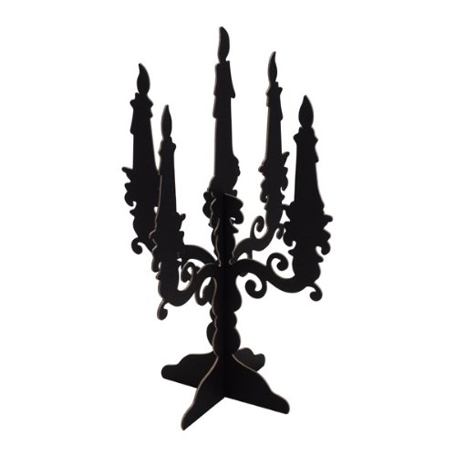 On Sale Black Cardboard Candelabra, Halloween Party Decoration, Pack of