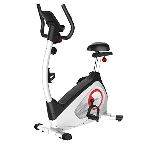 Fitleader UF1 Upright Stationary Removable Exercise Bike, White Top