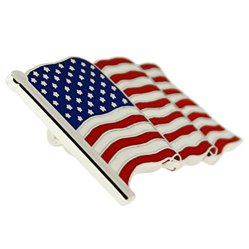 Made in USA American Flag Pin Silver (Pack of 5) Apparel Accessories