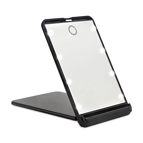 ★FREE SHIPPING★Ultrathin Led Lighted Compact Travel Makeup Mirror, 1X & 2X Magnification, 8