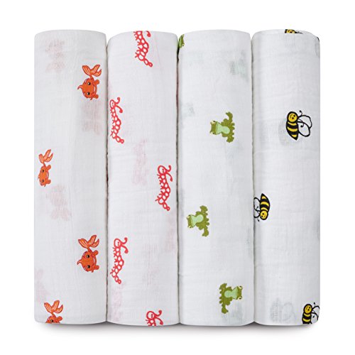 aden + anais Classic Muslin Swaddle Blanket, Jungle Jam, 4