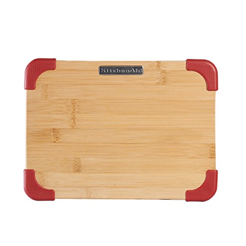 KitchenAid NonSlip Bamboo Badge Logo Cutting Board (Red, 8x11Inch) New