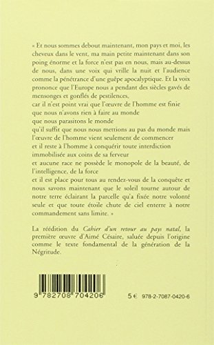 Cahier D Un Retour Au Pays Natal Citation
