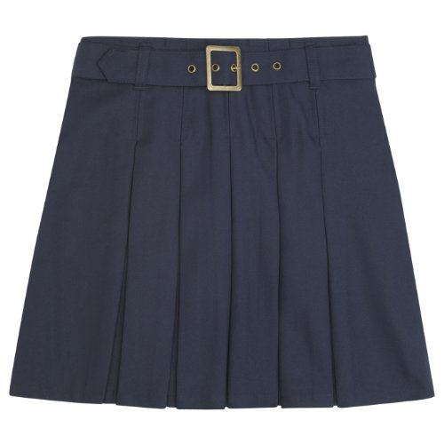 French Toast Pleated Scooter With Square Buckle Belt Girls Navy 8