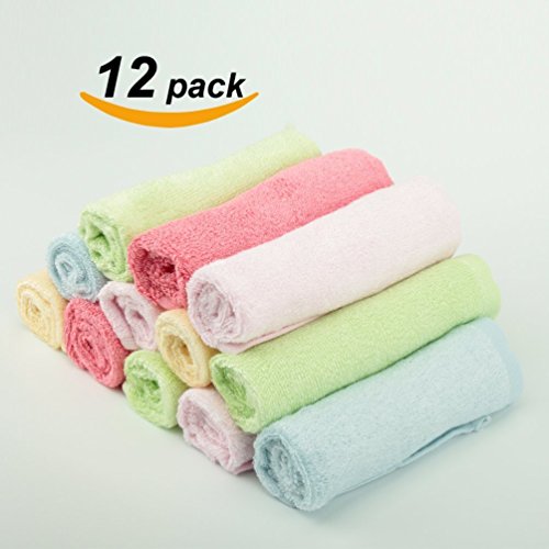 Baby Bamboo Washcloths 12 Pack, 10 Encore Second