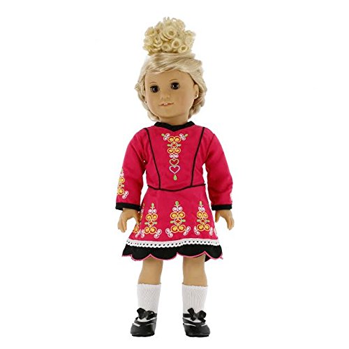 Irish Dancing Doll Clothes for 18" Dolls (Includes Dress, Blond Hair