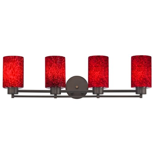 Modern Bathroom Light with Red Glass Four Lights BaileyToddJYMq