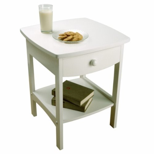 !Cheap White Curved Night Stand 1 Drawer Nightstands