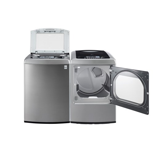 ''LG Graphite 4.5 Cu Ft Front Control Top Load Washer and 7.3 Cu Ft