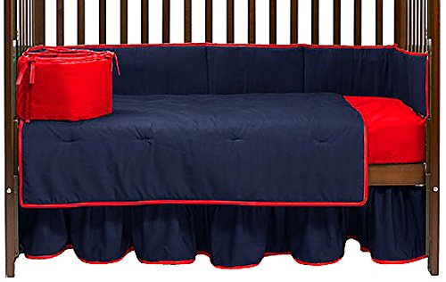 You'll receive email and feed alerts when new items arrive. baby doll solid reversible crib bedding set red navy geritom peotio