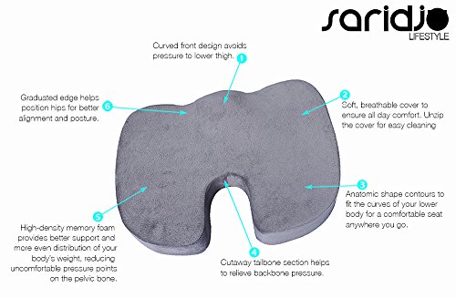 Coccyx Tailbone Cushion Comfort Memory Foam Medical Donut 15" Pillow