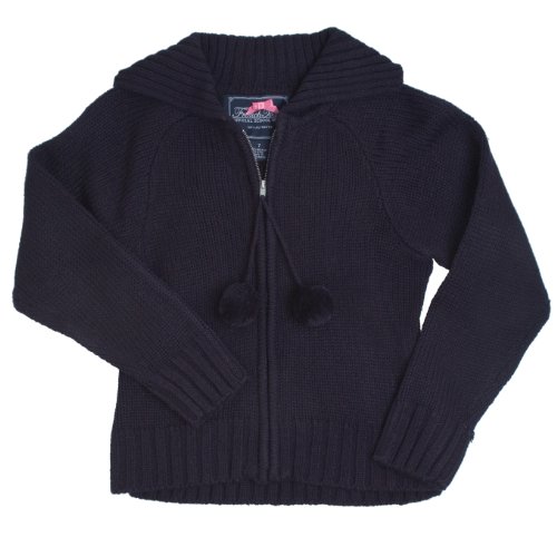 French Toast School Uniforms Pom Pom Zip Up Sweater Girls navy 8