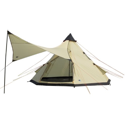 10T Indianerzelt Tipi SHOSHONE 400, beige, 8 Personen Zelt Testsieger