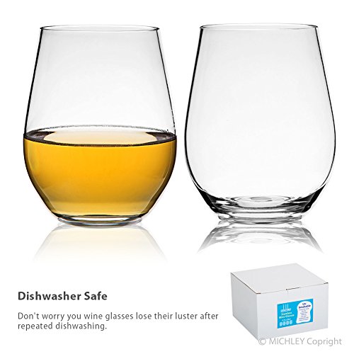 MICHLEY Unbreakable Stemless Wine Glasses,100 Tritan Shatterproof