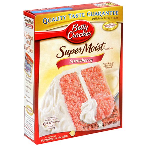 Betty Crocker Supermoist Cake Mix, Strawberry, 18.25Ounce Boxes (Pack