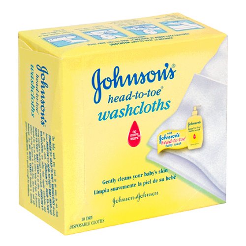 Johnson's Washcloths, Dry Disposable 10 cloths Health Care Stuffs