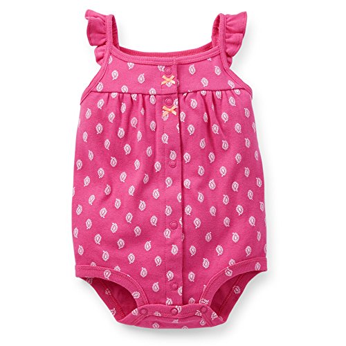 Carters Baby Girls Ruffled Snap Up Romper