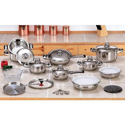 28 pc. T304 Surgical Stainless Steel Waterless Cookware set NEW