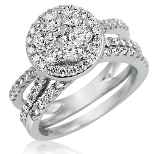 !Cheapest 14K White Gold Diamond Bridal EngagementWedding Ring Set (1