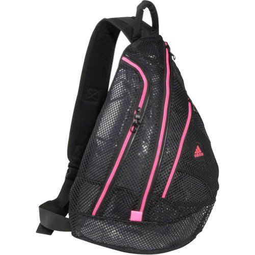 *!!Cheap adidas Women’s Redondo Mesh Backpack Sling, Black/Ultra Pop