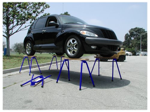 Rugged buddy folding sawhorse legs