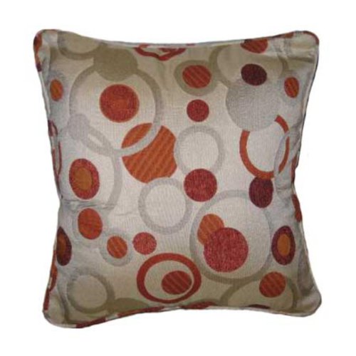 14x14 Orange Burgundy Crazy Circles Chenille Decorative Throw Pillow
