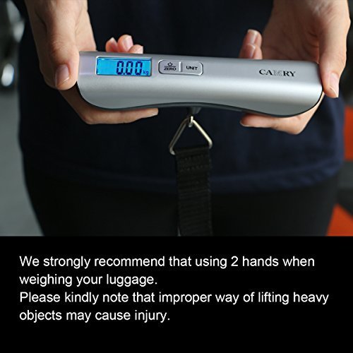 Camry Digital Luggage Scale 110lbs / 50kgs Large and Blue Backlight LCD