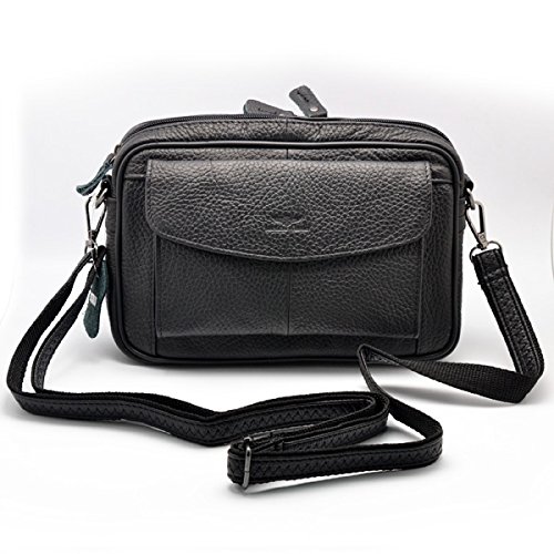 Mens Handbag Cowhide Leather Messenger Bag Organizer Checkbook Wallet