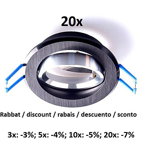 20x Deckeneinbauring Einbaurahmen Einbauring Downlight Schwenkbar