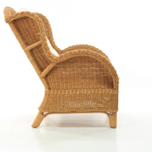 Ohrensessel Rattansessel Loog mit Hocker Sitzkissen Hempels Sofa