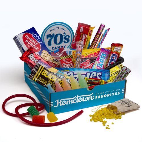 Christmas Food & Candy Hometown Favorites 1970's Nostalgic Candy Gift Box, Retro 70's Candy