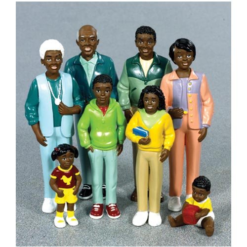 Pretend & Play Family AfricanAmerican Dollhouse Dolls