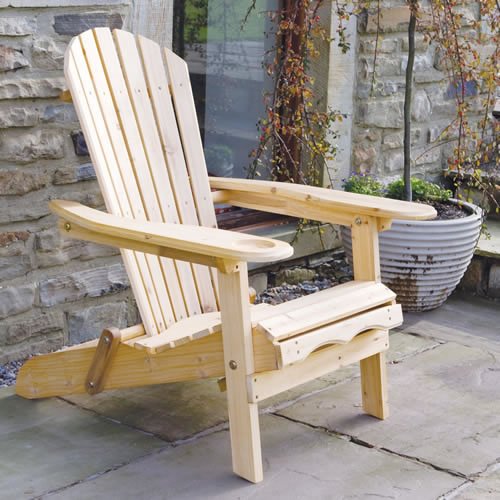 Garden Furniture Patio Newby Wooden Adirondack Arm Chair Lounger with