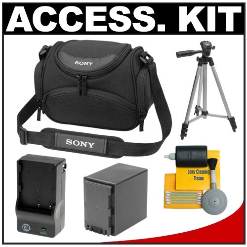 Sony LCSCSH Camcorder Case + Battery + Accessory Kit for HandyCam HDR