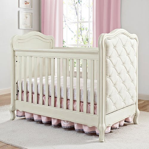 Bertini Tinsley 3in1 Upholstered Crib Antique White