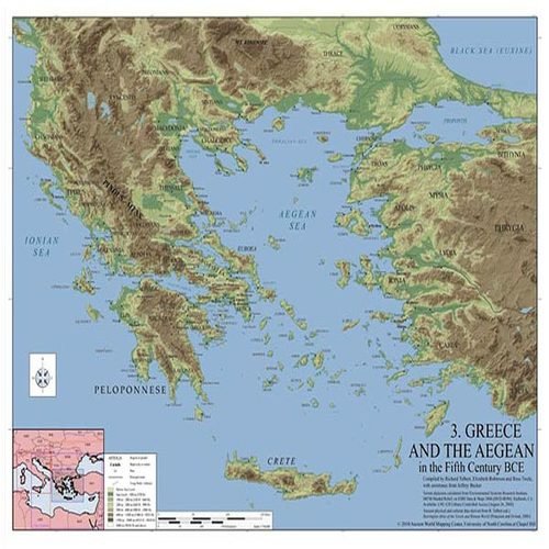 Map of Ancient Greece in 1000 BC: Between Civilizations