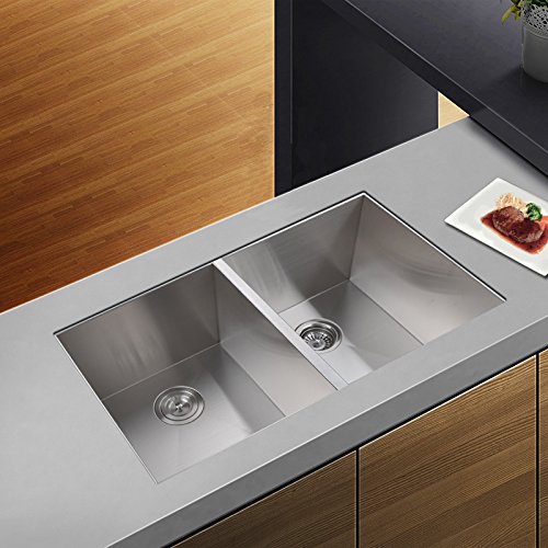 KES 32Inch Kitchen Sink Stainless Steel Double Bowl Undermount Deep 16