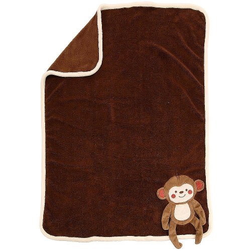 3D Monkey Baby Blanket Brown Ecru sankont papert