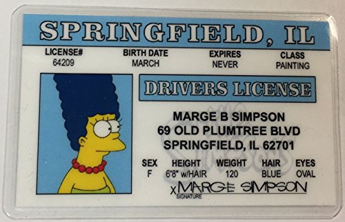 Marge Simpson The Simpsons Springfield, Drivers License Novelty
