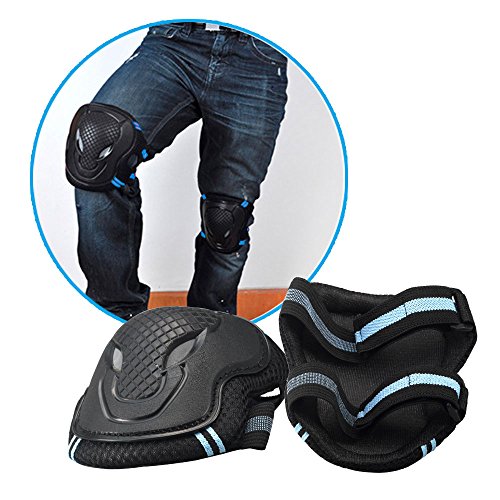 Kevenz Sports Protective Gear Safety Pad Safeguard Knee Elbow Wrist Support Pad Set Equipment