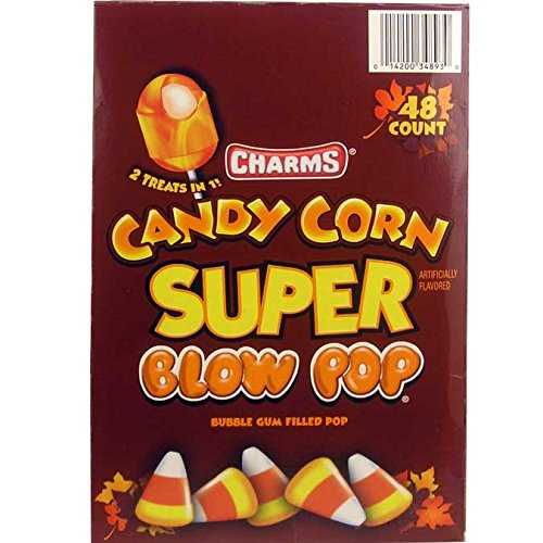 Charms® Super Blow Pop Bubble Gum Filled Lollipopscandy Corn 48pop