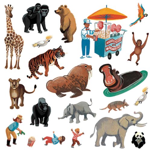 'At the Zoo' Sticker Fun! Reusable Sticker Tote Decorative Stickers