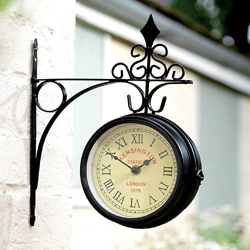 Kensington Station Double Sided Garden Wall Clock Store gardening