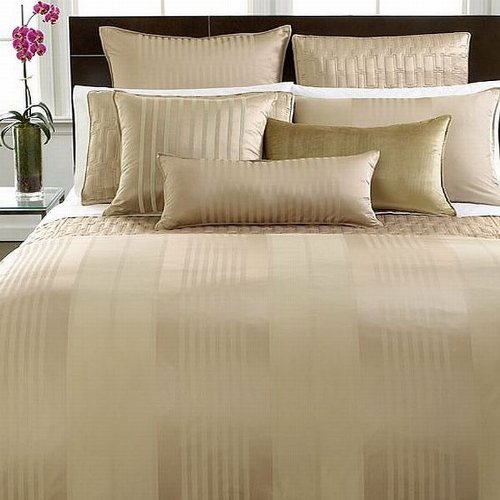 Hotel Collection Classic Stripe Queen Duvet Cover Neutral MSRP 270