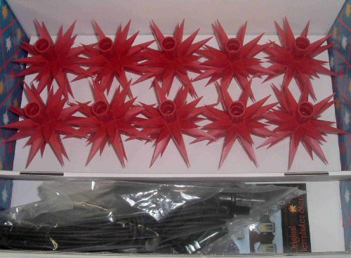 Weihnachtsstern, Adventsstern, original Herrnhut, Kette für Außen, Kunststoff, 10 Sterne a 13 cm