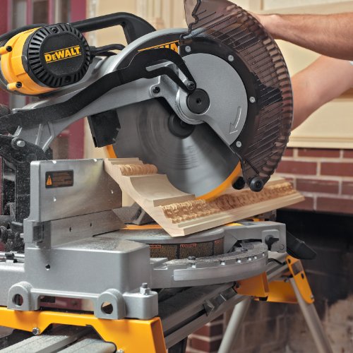 DEWALT 12 Inch Double Bevel Compound Miter Cutting Baseboards Crown