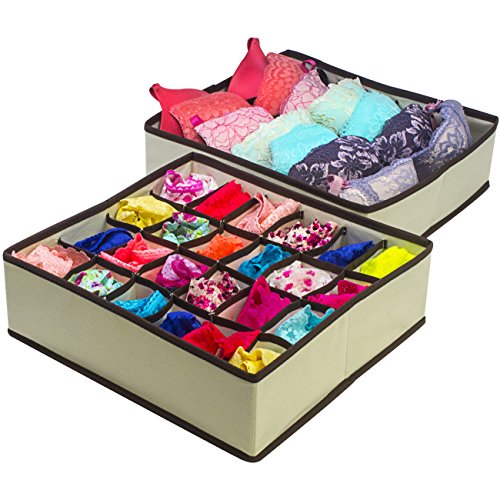 Sorbus Set of 4 Foldable Drawer Dividers, Storage Boxes, Closet