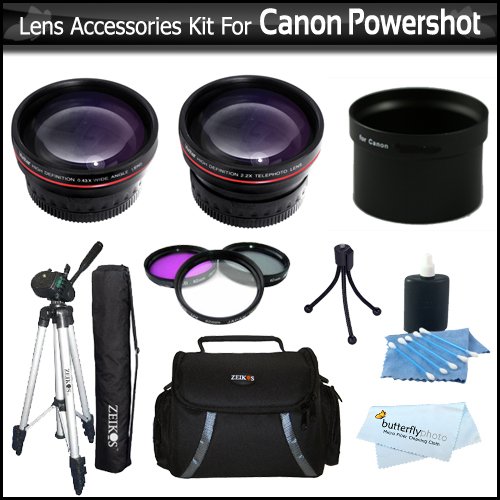 Vivitar 2x Telephoto and 43x Wide Angle Lens Kit for Canon PowerShot