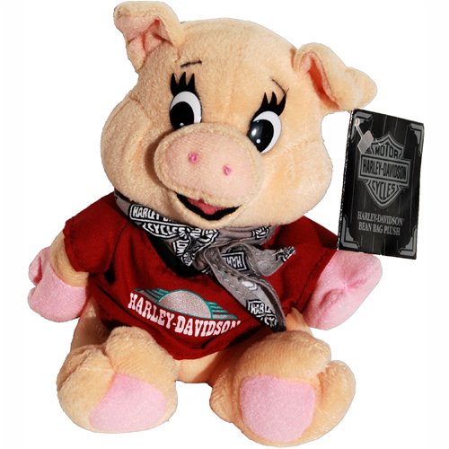 Harley Davidson Motorcycle Racer Pink Pig Bean Bag Plush Toys Games