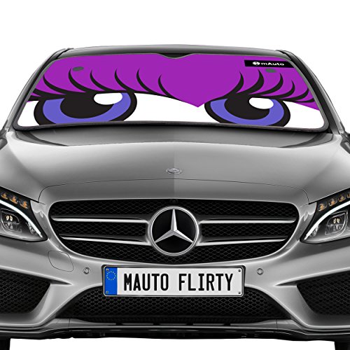 Car Windshield Sunshade by mAuto 27.6" x 51.2" Flirty Eyes & Reversible